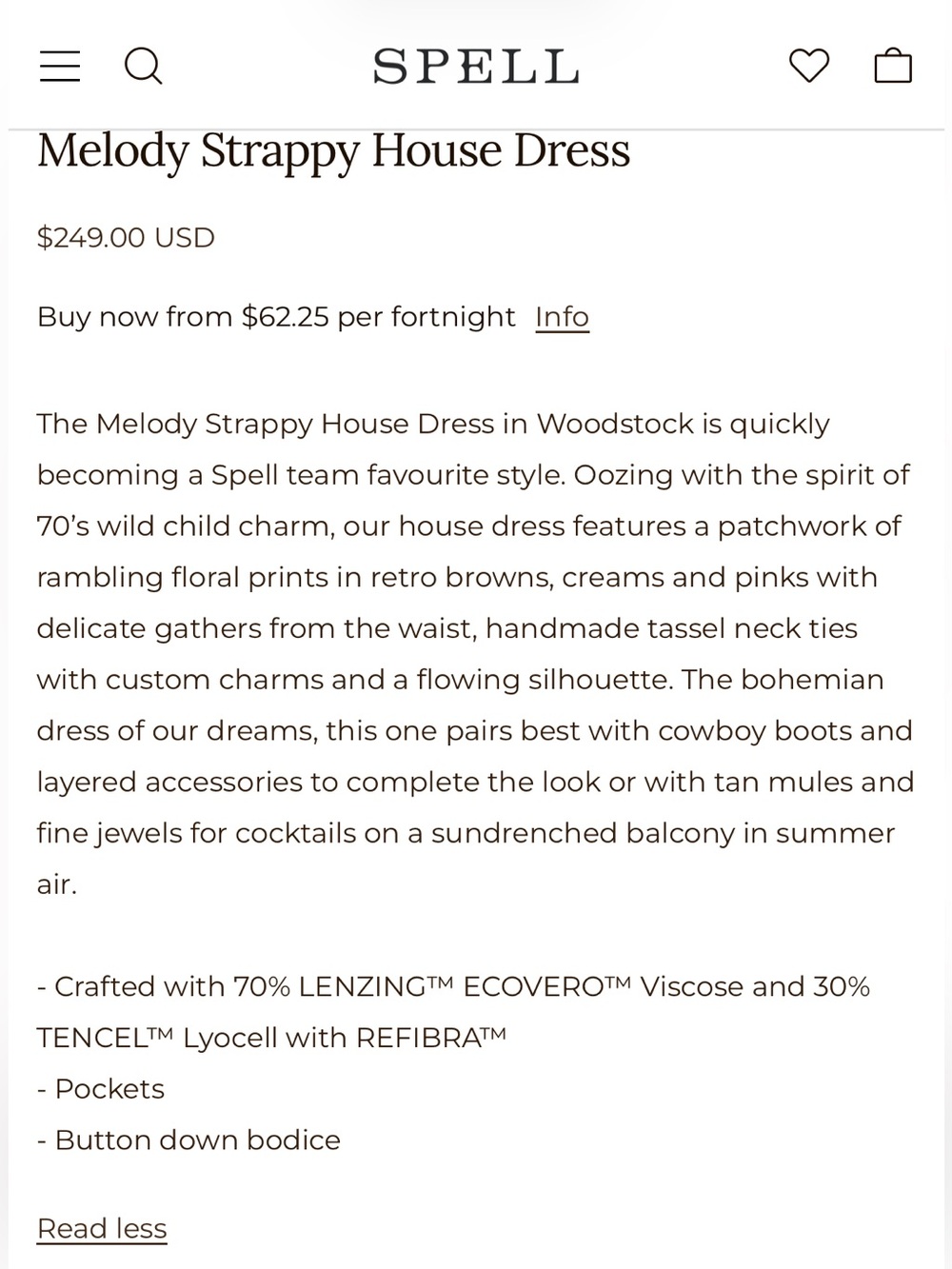 Spell Melody Strappy House Dress - Picture 7 of 8